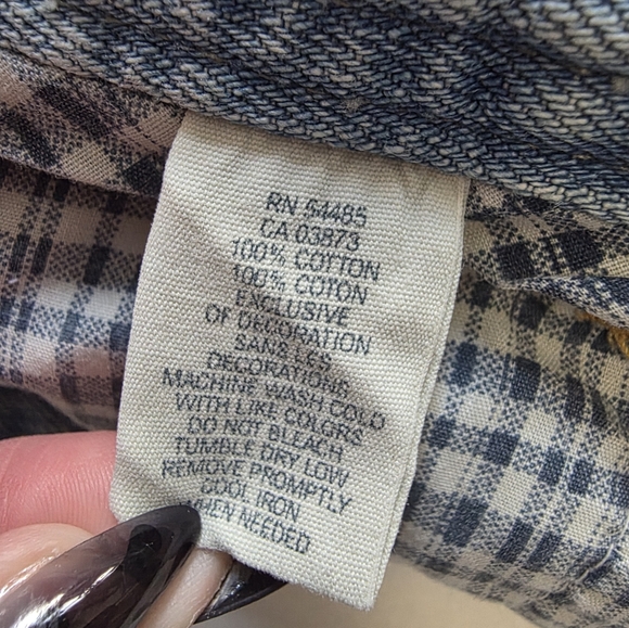 VTG 90s American Eagle Distressed Denim Mini Skirt Size 10 Dated 1999 - Picture 14 of 15